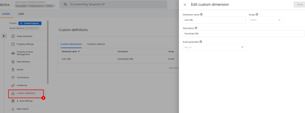 Creating a custom dimension with Google Analytics 4 event-based model