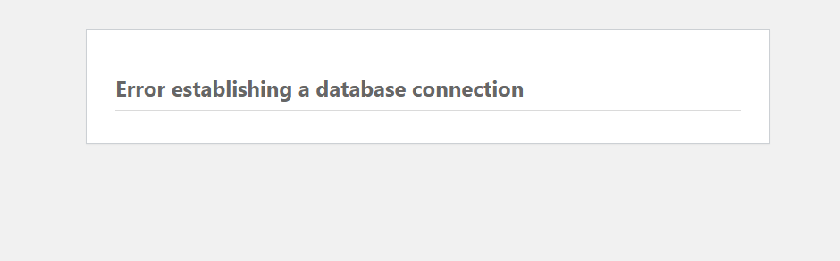 WordPress Emergencies - Error Establishing a database connection