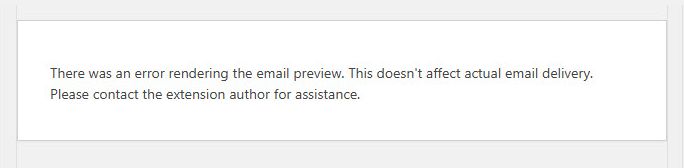 WooCommerce Email Preview Error